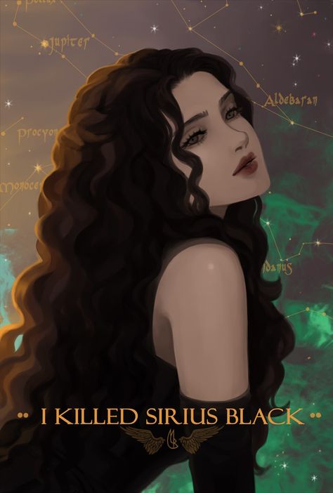 Harry Potter Narcissa, Sirius Black Fan Art, Bellatrix Black, Harry Potter Bellatrix Lestrange, Rabastan Lestrange, Black Maria, Harry Potter Illustrations, Black Sisters, Bellatrix Lestrange