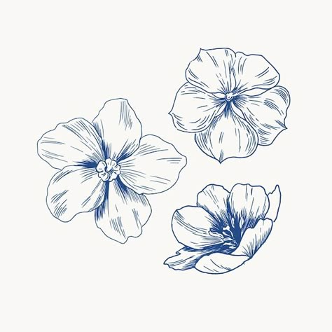 Poppy Flower Drawing, Flower Engraving, Floral Illustration Vintage, Floral Graphic Design, Unique Wedding Cards, Blue Drawings, Photo Maker, Floral Line Art, Tshirt Illustration