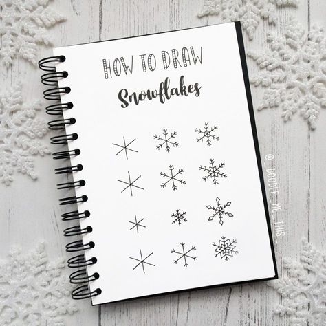 20 Creative and Easy Drawing Ideas for Christmas - Wonder Forest Journal Drawings Doodles, Drawing Ideas For Christmas, Bullet Journal Drawings, Doodle Bullet Journal, Journal Drawings, How To Doodle, Draw Christmas, Doodles Ideas, Snowflakes Drawing