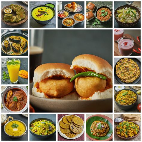 22 Must-Try Maharashtra Famous Foods    Maharashtra is famously known for its magnificent monuments, vibrant culture, picturesque landscapes, and flavourful, aromatic, and colourful meals. The local cuisine, reflecting the state’s diversity, draws crowds from different parts… Colourful Meals, Indian Bread Naan, Maharashtra Food, Vegetarian Rice Dishes, Vegetarian Rice Recipes, Sweet Dumplings, Famous Food, Vegetarian Side Dishes, Dal Recipe