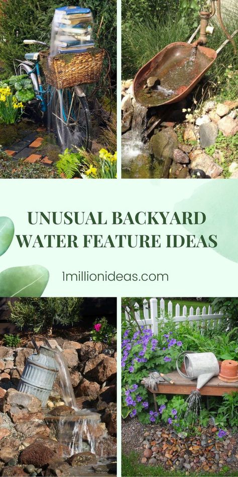 Backyard Water Feature Ideas, Fountains Backyard Waterfalls, Water Feature Ideas, Diy Waterfall, Diy Water Feature, Ideas Bathroom Decor, Outdoor Water Feature, Diy Pond, Fountains Backyard