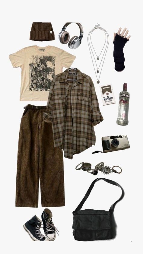 Name Of Styles Clothes, Gremlincore Fashion, Forest Grunge Outfit, Ftm Fashion, Pagan Clothes, Earthy Outfits, Look Retro, Retro Punk, Swaggy Outfits