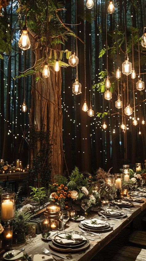 Forest Wedding Twilight; Goth Woods Wedding; Blue Forest Wedding Theme; Rain Forest Wedding Theme; Bayou Themed Wedding; Wedding In The Woods Ideas; Woodsy Wedding Table Decor; Dark Forest Wedding Aesthetic; Twilight Theme Wedding Forest Wedding Twilight, Rain Forest Wedding Theme, Boho Wedding Forest, Fall Forest Wedding Aesthetic, Bayou Themed Wedding, Wedding In The Woods Ideas, Dark Forest Wedding Aesthetic, Fairy Forest Wedding Aesthetic, Twilight Wedding Inspiration