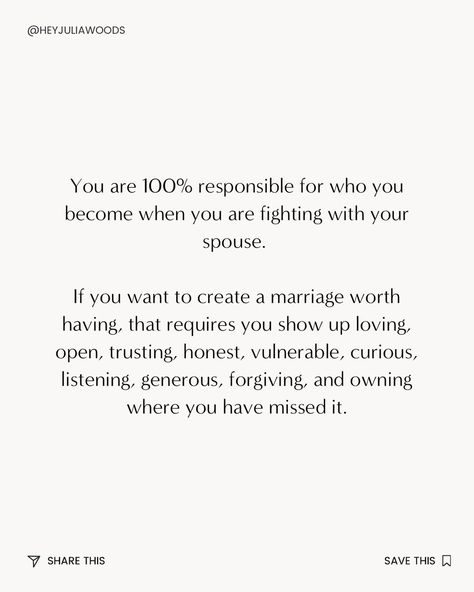 Here’s more… 1️⃣My spouse is being ugly too, what about them… You have no control over your spouse. You only have control over you. You are 100% responsible for you and who you choose to be moment by moment AND…it only takes one. Currently, each of your “ugliness” feeds each other. It’s like a fight, you each keep putting more logs on. If one person stops putting logs on the fire and instead starts offering love and respect, its like pouring water on the fire. 2️⃣I can’t be those life-gi... If You Play With Fire Quotes, I Would Walk Through Fire For You Quote, Stop Setting Yourself On Fire Quotes, Your Spouse Is Your Priority, Don't Set Yourself On Fire Quotes, Moment By Moment, Pouring Water, No Control, Love And Respect