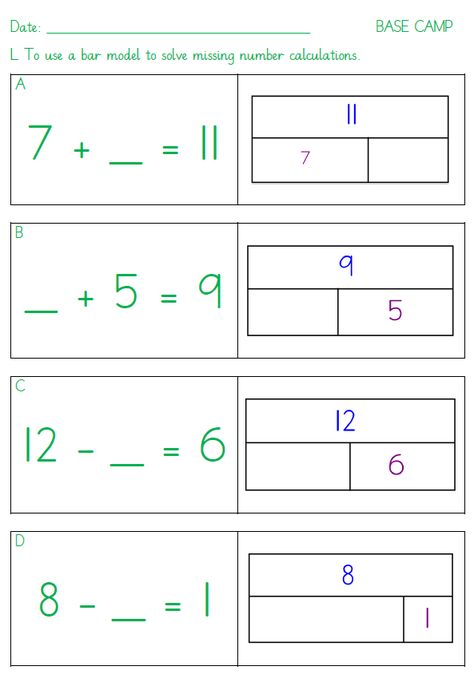 The ‘bar model’ is one of the big things coming through as part of the mastery Maths approach; it’s a concept borrowed from Asian countries which perform very well in Maths. The i… Maths Interventions, Singapore Bar, Maths Mastery, Maths Fun, Maths Eyfs, Ks2 Maths, Year 1 Maths, Maths Display, Math Subtraction