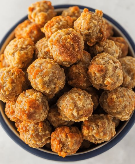 Sausage Balls Recipe Sausage Balls Allrecipes, Allrecipes Sausage Balls, Bisque Sausage Balls, Sausage Balls With Worcestershire Sauce, Sausage Balls Homemade, Simple Sausage Balls Recipe, Recipe For Sausage Balls Bisquick, Cajun Sausage Balls, Hot Sausage Balls