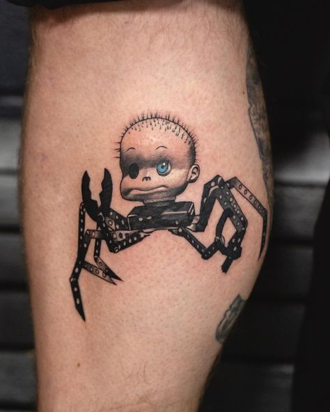 Creepy Teletubbies Tattoo, Demon Inside Tattoo, Unique Horror Tattoos, Disturbing Tattoos, Sinister Tattoos, Horror Tattoo Ideas, Horror Tattoos, Emo Tattoos, Monster Tattoo