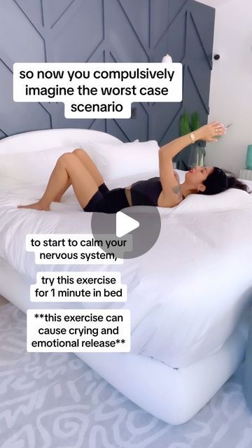 Somatic Exercises with Liz Tenuto on Instagram: "always expecting the worst and what you can do about it 👇🏼  catastrophizing can trap you in a cycle of never-ending nervous system overload 🥹  when you’re stuck in this pattern, your body may stay in a state of high alert, leaving your nervous system frazzled 😮‍💨  catastrophizing is a defense mechanism and even though it protects you against disappointment, it keeps you stuck in a cycle of crisis 🤯  you might be experiencing symptoms like: ✨ constant anxiety about future events ✨ trouble sleeping ✨ racing thoughts ✨ feeling overwhelmed by daily tasks ✨ muscle tension  ✨ frequent headaches or migraines  ✨ digestive issues  ✨ shortness of breath ✨ constant fatigue  the good news is that you can interrupt this cycle of catastrophizing wit Somatic Bed Exercises, Somatic Exercises Before Bed, Somatic Stretches, Constant Fatigue, Somatic Exercise, Somatic Yoga, Somatic Movement, Somatic Exercises, Frequent Headaches