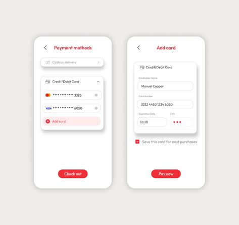 Payment Ui Design, Tabs Ui, Payment Ui Design Mobile, Payment App Ui Design, App Wireframe, Food Website Design, Ecommerce App, Card Ui, Ui Design Dashboard