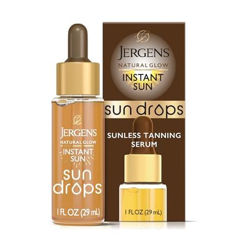 Jergens Natural Glow Instant Sun Drops, Sunless Tanning for Face and Body, Instant Sun Bronzing Drops, 1 Fl Oz Jergens Instant Sun, Self Tanning Drops, Bronzing Drops, Facial Massage Techniques, Tanning Drops, Jergens Natural Glow, Tanning Serum, Sunless Tanning Lotion, Skin Bar