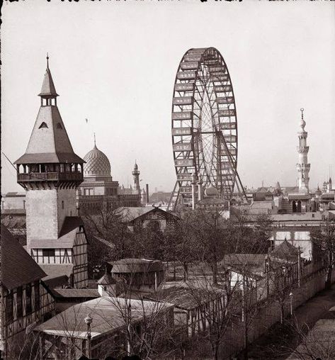 The Digital Research Library of Illinois History Journal™: The 1893 Chicago World's Columbian Exposition Observation (Ferris) Wheel. Columbian Exposition 1893, Chicago Worlds Fair, World's Columbian Exposition, American Exceptionalism, Masonic Temple, Chicago School, Louisiana Purchase, Chi Town, Carnival Rides