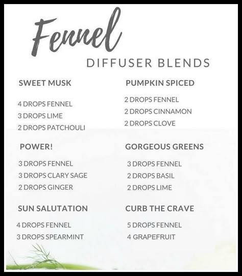 Fennel Diffuser Blends Fennel Diffuser Blends, Fennel Oil, Fennel Essential Oil, Doterra Diffuser Blends, Essential Oil Combinations, Essential Oils For Pain, Doterra Essential Oils Recipes, Essential Oil Diffuser Blends Recipes, Young Living Essential Oils Recipes