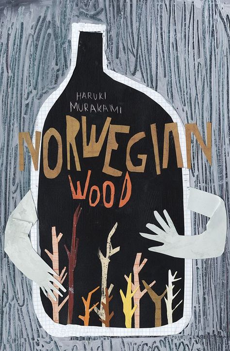 Norwegian Wood book covers on Behance Norwegian Wood Book, Typography Book Cover, Illustrated Book Covers, Minimalist Book Cover, Make A Book Cover, Photo Book Cover, Book Cover Art Diy, Book Cover Background, Childrens Book Cover