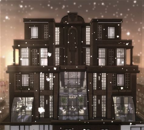 Sims 4 Penthouse, Art Deco Houses, House Decals, Sims 4 House Plans, Sims Building, Bustling City, A Frame House, Open Layout, Sims 4 Build