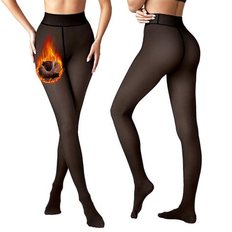 PRICES MAY VARY. 【Invisible One Line Crotch Design】Womens fleece lined tights feature proper invisible one crotch seams design, no extra lines on the buttocks, comfortable and breathable to wear, avoiding awkward. Our thermal tights can perfectly highlight the curve of the hips, prevent crotch falling and slipping, and fit tightly with your body, neither too loose nor too tight. 【Plush and Thicken Warm Tights】Fleece lined leggings are made of warm and comfortable materials, soft and smooth, skin Solid Full Length Winter Hosiery, Fleece Lined Tights, Versatile Full-length Tights, Cheap Full-length Fitted Tights, Black Fleece Lined Tights, Versatile Full-length Compressive Tights, Leg Warmers Outfit, Thick Tights, Thermal Tights