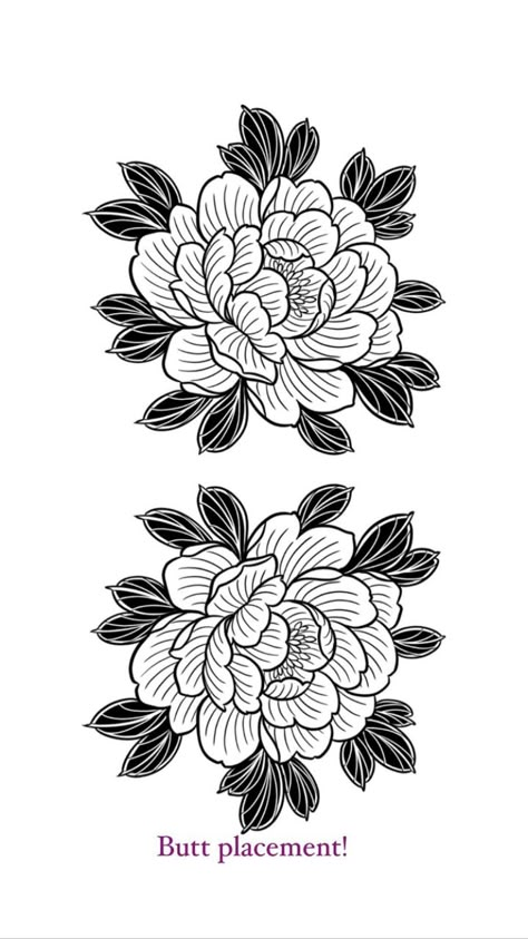 Peony Ornamental Tattoo, Traditional Peony Tattoo Design, Blackwork Flower Tattoo, Peony Tattoo Design, Traditional Tattoo Outline, Tattoo Mafia, Abstract Tattoo Ideas, Illusion Tattoos, Optical Illusion Tattoos