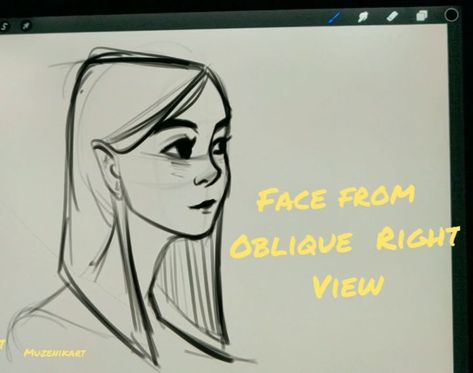 ✨Face from Oblique Right ✨ I always struggle whenever I draw a face from oblique view , mainly the eyes, keeping them in proportion is a… Draw A Face, Procreate Tutorials, Instagram Face, Drawing Heads, Procreate Tutorial, Drawing Templates, Art Tutorial, Digital Art Tutorial, Face Drawing