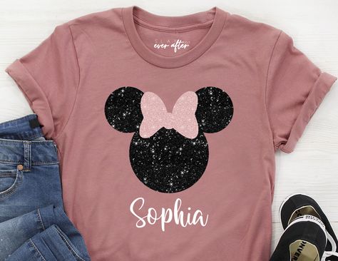 Minnie Mouse T Shirt Ideas, Mini Mouse Tshirt Ideas, Cute Disney Shirts Minnie Mouse, Minnie Mouse Cricut Shirt, Minnie Mouse Shirt, Cheap Minnie Mouse T-shirt For Disney Trips, Minnie Mouse Shirts, Glitter Shirt, Minnie Shirt