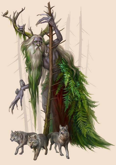 Kua Toa Dnd, Wood Elf Costume, Welsh Folklore, Magic Staff, Dnd Stories, Pagan Gods, Fantasy Forest, Creature Concept Art, Creature Concept