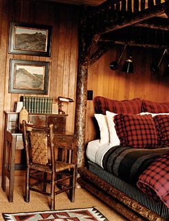 Rustic Bedrooms, Red Cabin, Log Cabin Living, Rustic Homes, Country Lodge, Cozy Rooms, Cabin Bedroom, Cozy Cabins, Dream Trips