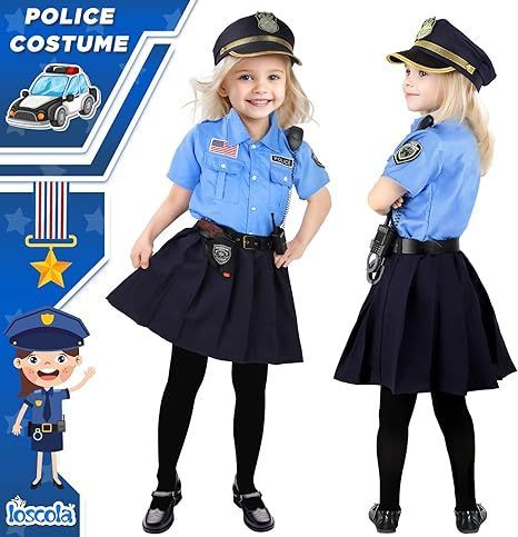 Girls Police Costume for Kids, Halloween Costumes for Girls Kids 3-12, Cop Police Uniform for Girls, Police Outfit for Party Dress Up Police Costume For Kids, Kids Police Officer Costume, Cop Costume For Kids, Police Officer Halloween Costume, Diy Girls Costumes, Outfit For Party, Officer Costume, Police Officer Costume, Kids Halloween Costumes