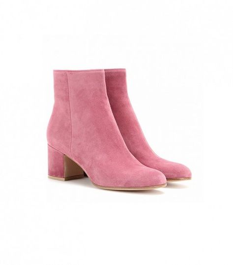 Gianvito Rossi Pink Suede Ankle Boots: Pink Suede Boots, Best Ankle Boots, Pink Ankle Boots, Pink Booties, Short Suede Boots, Booties Ankle Boots, Pink Boots, Shoes Boots Ankle, Suede Leather Boots