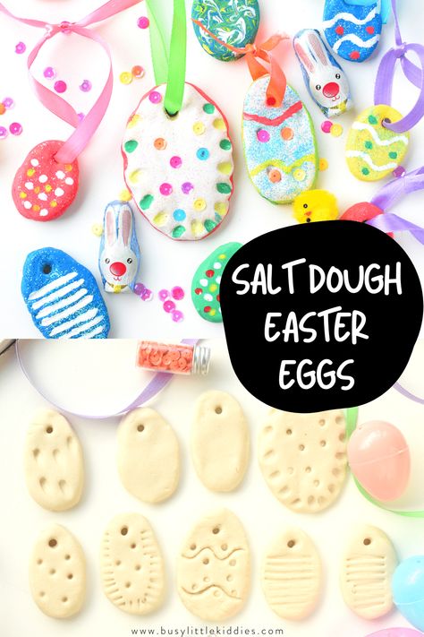 salt dough ornament, easter craft, easter decoration. easter ornaments Salt Dough Easter, Make Salt Dough, How To Make Salt Dough, Easter Egg Decorations, Salt Dough Crafts, Salt Dough Recipe, Easter Craft Projects, Making Easter Eggs, Easter Arts And Crafts