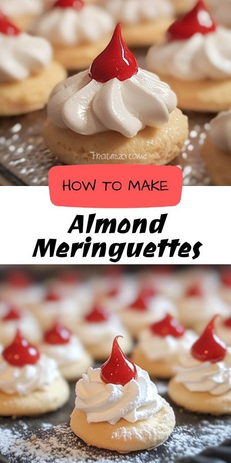 Autumnal Almond Meringuettes | Perfect Fall Cookie Recipe Delight in the crispness of fall with these delightful almond meringue cookies. Nutty, crunchy, and light, they are the ideal homemade treat to enjoy with a warm drink as the leaves turn. Embrace cozy autumn vibes with every bite of these beautifully crafted meringuettes. #AutumnBaking #FallDesserts Whole Almond Recipes, Almond Meringue, Italian Cream Cake Recipe, Meringue Cookie Recipe, Fall Cookie Recipes, Italian Cream Cakes, Italian Cream, Chewy Sugar Cookies, Meringue Cookies