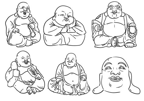 Fat Buddha Outlines Vector. Choose from thousands of free vectors, clip art designs, icons, and illustrations created by artists worldwide! Laughing Buddha Tattoo, Buddhist Symbol Tattoos, Buddha Tattoo Ideas, Buddha God, God Sculpture, Buddhist Decor, Buddha Drawing, Buddha Idol, Buddha Tattoo Design