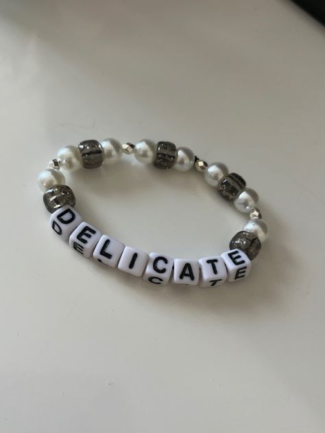 #reputation #taylorswift #delicate Rep Bracelet, Reputation Era Jewelry, Eras Tour Bracelets Reputation, Reputation Era Bracelet, Reputation Bracelet Ideas, Reputation Bracelet, Delicate Taylor Swift Bracelet, Reputation Friendship Bracelet, Reputation Inspired Bracelet