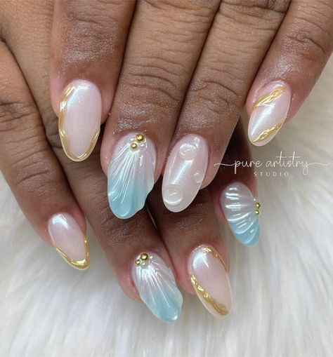 seashell nails, Seashell Nail color, Seashell Nail Polish Gel, Seashell acrylic Nails, Mermaid shell nails,Seashell nails simple, Seashell nails ideas, Seashell nails acrylic Nails Shell Design, Summer Sea Shell Nails, Summer Nails Mermaid Effect, Nail Inspo Seashell, Shell Art Nails, Ocean Inspo Nails, Seashell Inspired Nails, Beach Nails Seashell, Seashell Nail Design