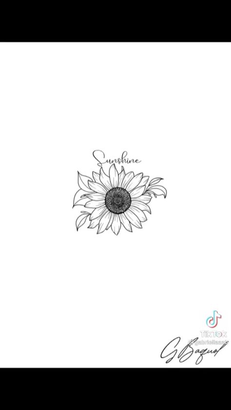 Small Sunflower Tattoos, Sunflower Line Tattoo, Simple Sunflower, Sunflower Outline Tattoo, Line Work Sunflower Tattoo, Simplistic Sunflower Tattoo, Small Sunflower Tattoo Simple, Fineline Sunflower Tattoo, Simple Sunflower Tattoo Outline