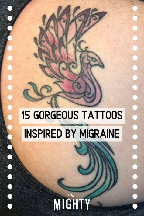 15 Tattoos Inspired by Migraine | The Mighty Migraine Tatoos, Migraine Awareness Tattoo, Headache Tattoo Ideas, Migraine Hairstyles, Chronic Migraines Tattoo, Chronic Pain Tatoos Ideas, Chronic Migraines Quotes, Headache Tattoo, Migraine Tattoo Ideas