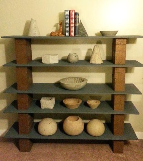 How to make a bookshelf for around $25. We made this from plywood, bricks, and paint, only took a few hours. Fun, easy, cheap project. www.etsy.com/shop/DeerwoodCreekGifts Diy Bookcases Easy, Rustic Bookshelf Diy, Cinder Block Bookshelf, Brick Bookshelf, Brick Bookcase, Diy Bookshelf Easy Cheap, Easy Bookshelf, How To Make Bookshelves, Make A Bookshelf