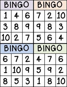 Bingo for Numbers 1-10. Great for preschool number identification. Number Bingo Preschool 1-10, Numbers 1-10, Number Bingo, Numbers From 1 To 10, Math Bingo, Polka Dot Classroom, Bingo For Kids, Free Printable Numbers, Number Identification