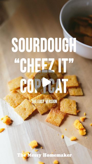 A n g e l i n a • L o p e z  | A messy homemaker on Instagram: "You will be so amazed at how spot on these sourdough cheez it copycat crackers are! I’m not even kidding. So easy my kids can whip them up in a few minutes. They are our new favorite.  All you need is some sourdough discard, melted butter, cheese, sugar and salt! So so easy.  Full recipe can found on the blog ✨ Please let me know if you give the recipe a shot! #sourdoughrecipes #easyrecipes #sourdough #organicingredients" Homemade Sourdough Bread Recipes, Recipe Using Sourdough Starter, Sourdough Bread Starter, Sourdough Starter Discard Recipe, Homemade Sourdough Bread, Bread Starter, Sourdough Starter Recipe, Sourdough Discard, Butter Cheese