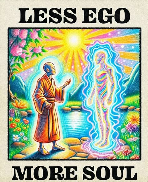 High Spirits Quotes, Less Ego More Soul, Spiritual Psychology, Spirituality Posters, Spiritual Artwork, Energy Healing Spirituality, Artist Quotes, Mind Over Matter, Spiritual Energy