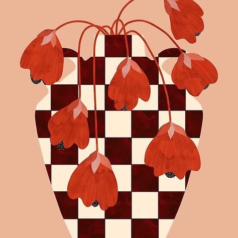 Checkered Painting, Checkered Acrylic Painting, Checkered Canvas Painting, Checkered Art, Checkerboard Canvas Painting, Checkered Flower, Checkered Art Painting, Checkered Canvas Art, Checkered Poster