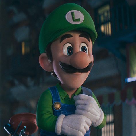 Luigi, voiced by Charlie Day, in the “Super Mario Bros Movie” (2023). Luigi Super Mario Bros Movie, Mario Movie Luigi, Luigi Mario Movie, Luigi Movie, Super Mario Smash Bros, Luigi Pfp, Mario Icons, Mario Smash, Green Warrior