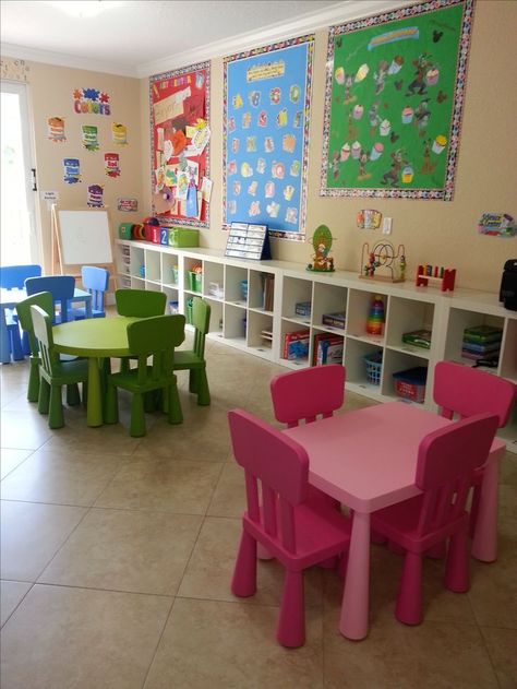 Childrens Daycare, Daycare Preschool, Provider Preschool, Fam Daycare, Family Daycare Setup, Home Preschool Room, Preschool Layouts, Toddlers Daycare, Small ... Home Daycare Setup, Home Daycare Rooms, Daycare Room Ideas, Daycare Setup, Daycare Spaces, Home Daycare Ideas, Childcare Rooms, Daycare Rooms, Decoration Creche