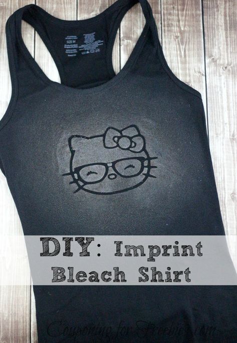 Diy Hello Kitty, Bleach Shirt, Frugal Recipes, Thrifty Diy, Charmmy Kitty, Diy Shirts, Cheap Crafts, Card Board, Shirt Diy