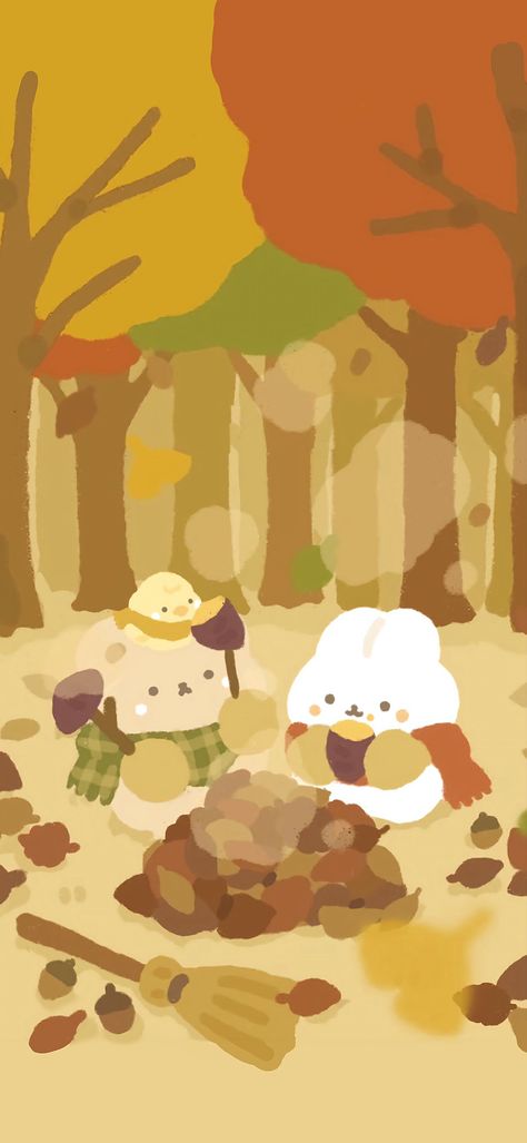 Ide Journal, Fall Backrounds, Fall Wallpapers, Pumpkin Painting Ideas, Cocoppa Wallpaper, Cute Fall Wallpaper, Bunny Wallpaper, Cute Pastel Wallpaper, Phone Theme