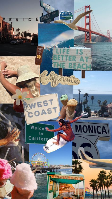 California Collage, San Francisco Vacation, California Trip, Motivation Board, Classy Aesthetic, 2025 Vision, California Travel, Dream Destinations, Route 66