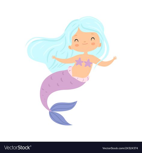 Mermaid Clip Art, Sea Vector, Princess Character, Sea Princess, Hair Vector, Mermaid Clipart, Mermaid Illustration, Mermaid Drawings, Mermaid Fairy