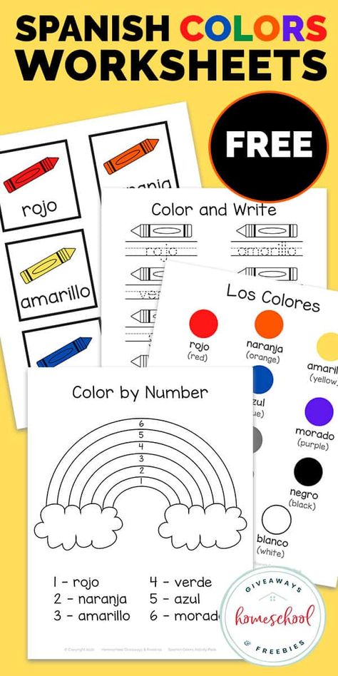 Teaching Kids the Colors in Spanish {Free Spanish Colors Worksheets} Spanish Preschool Activities, Colors Worksheet, Preschool Spanish Lessons, Colors In Spanish, Space Theme Classroom, Preschool Spanish, Spanish Colors, Color Flashcards, Learning A Second Language