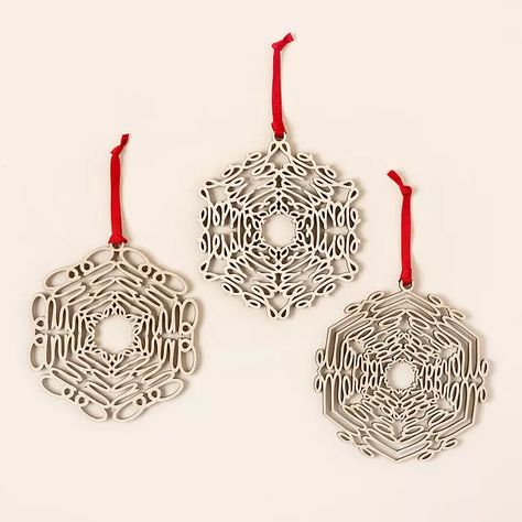 The 14 Most Unique Christmas Ornaments of 2022 | by PEOPLE Snowflakes Real, Uncommon Goods, Unique Christmas Ornaments, Wood Ceramic, Cool Christmas Trees, Unique Holiday Gifts, 3d Laser, Christmas Templates, Lasercut Design