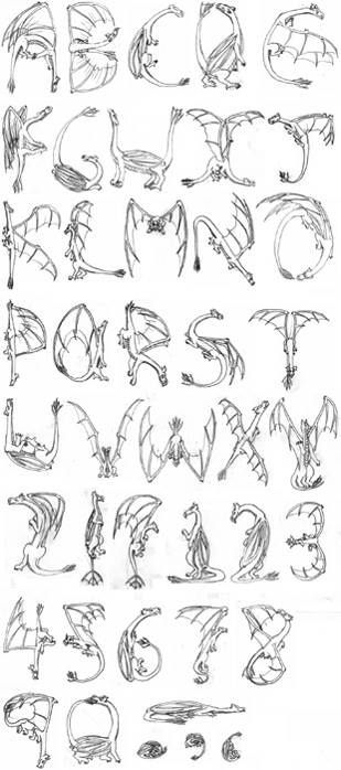 ۞ Dragons. This is another alphabet I cannot find all of the individual letters for so here is an over all view. ۞ Dragon Letters Alphabet, Dragon Lettering, Dragon Calligraphy, Dragon Script, Dragon Letters, Dragon Alphabet, Here There Be Dragons, Dragon Stuff, Dragon Party