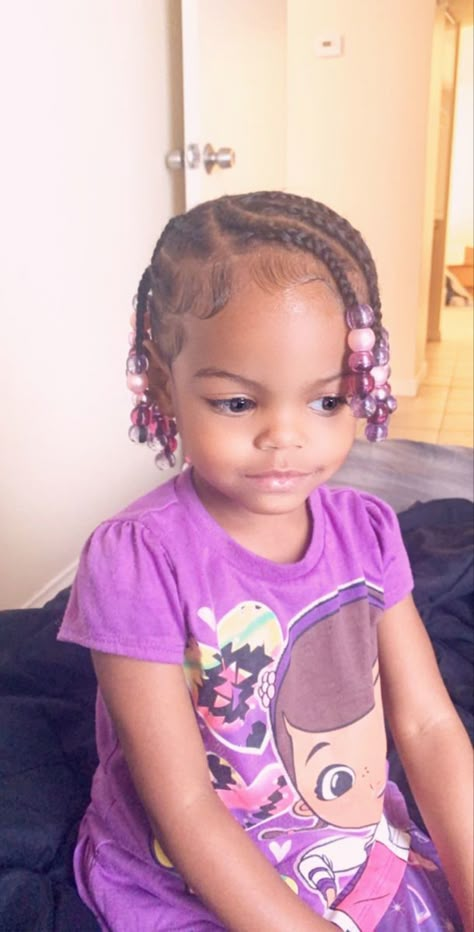 Braided Hairstyles For Infants, Braids Toddler Girl Black, One Year Old Braid Hairstyles, Braid Hairstyles For Toddler Girls Black, Braided Hairstyles For Black Hair Kids With Beads, Kiddie Braids With Beads, Toddler Hairstyles Girl African American Braids With Beads, Braids For Baby Girls Hair, Infant Braids Hairstyles Black