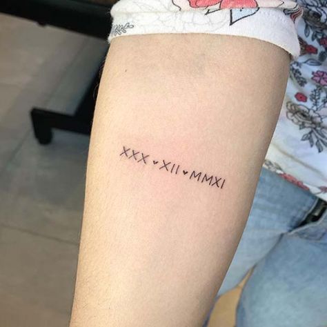 Birthdate Tattoos For Women, Tat Fonts, Roman Numeral Tattoo Arm, Roman Numeral Tattoo Font, Roman Numerals Tattoo, Numerals Tattoo, Roman Numbers Tattoo, Birthdate Tattoo, Font Tato