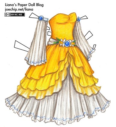 March Birthday Dress with Daffodils and Aquamarine in Yellow and White | Liana's Paper Dolls Birth flower is the daffodil, and the birth stone is aquamarine, Dress Paper Doll, Dress Paper, Paper Dolls Clothing, March Birthday, Paper Dress, Paper Dolls Printable, Vintage Paper Dolls, Dress Flower, Flower Dress